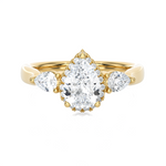 1 5/8 ctw Pear-Shaped with Round Three Stone Lab Grown Diamond Ring