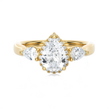 1 5/8 ctw Pear-Shaped with Round Three Stone Lab Grown Diamond Ring