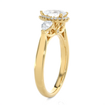 1 5/8 ctw Pear-Shaped with Round Three Stone Lab Grown Diamond Ring