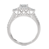 Emerald-Cut With Tapered Baguette Three Stone Lab Grown Diamond Ring