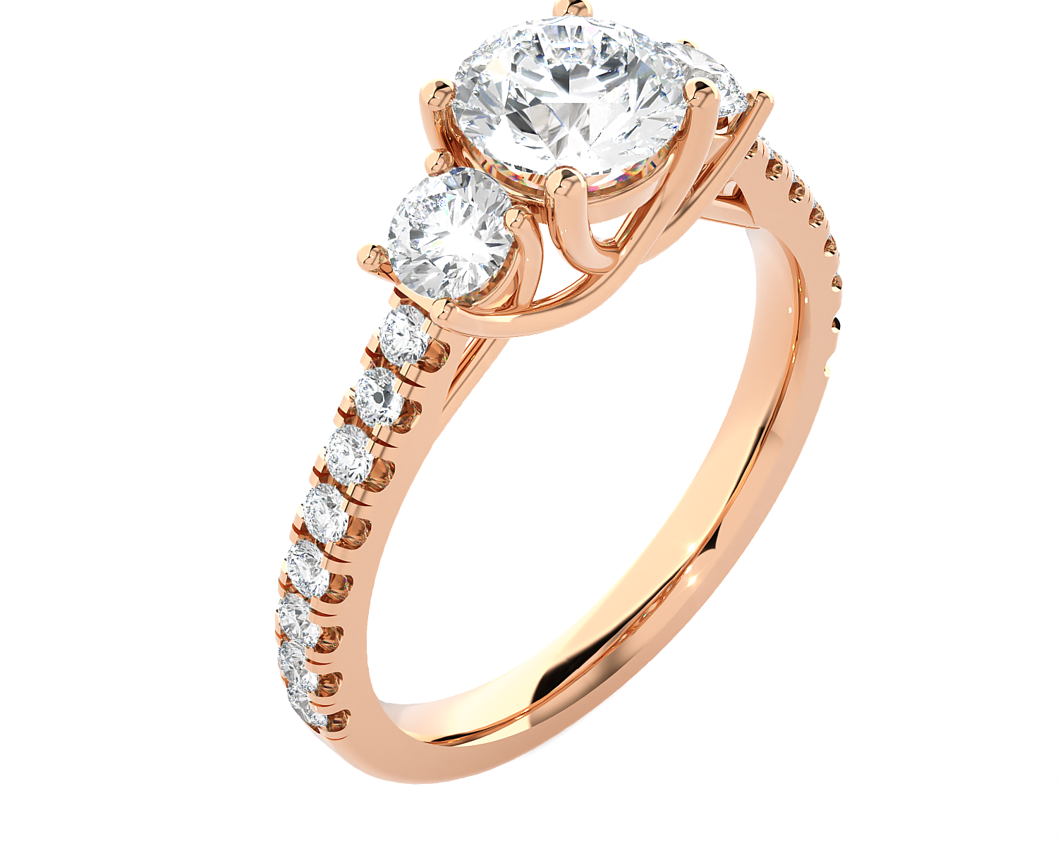 3 3/8 ctw Round Three Stone Lab Grown Diamond Ring