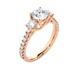 3 3/8 ctw Round Three Stone Lab Grown Diamond Ring