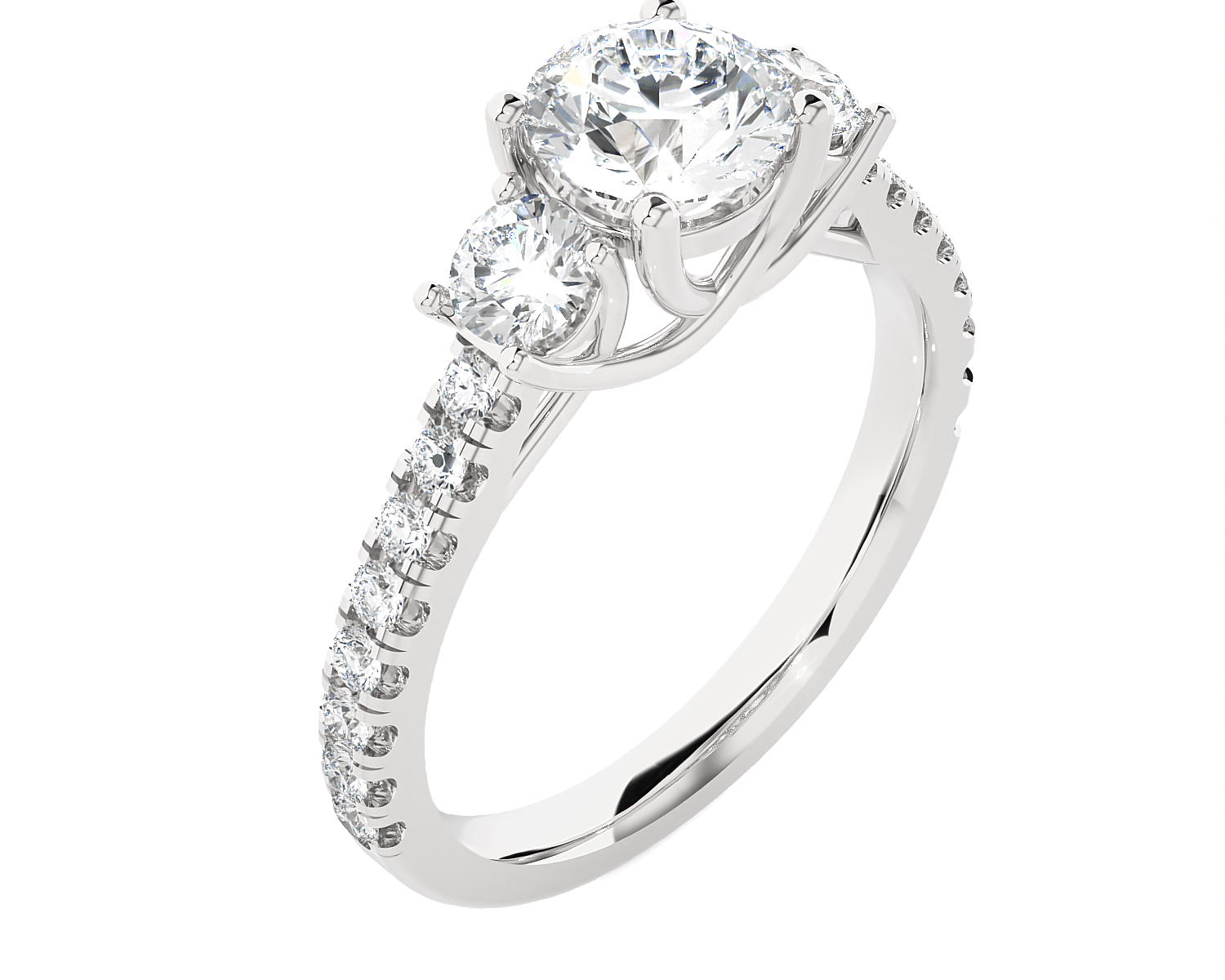 3 3/8 ctw Round Three Stone Lab Grown Diamond Ring