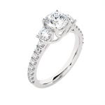 3 3/8 ctw Round Three Stone Lab Grown Diamond Ring