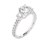 3 3/8 ctw Round Three Stone Lab Grown Diamond Ring