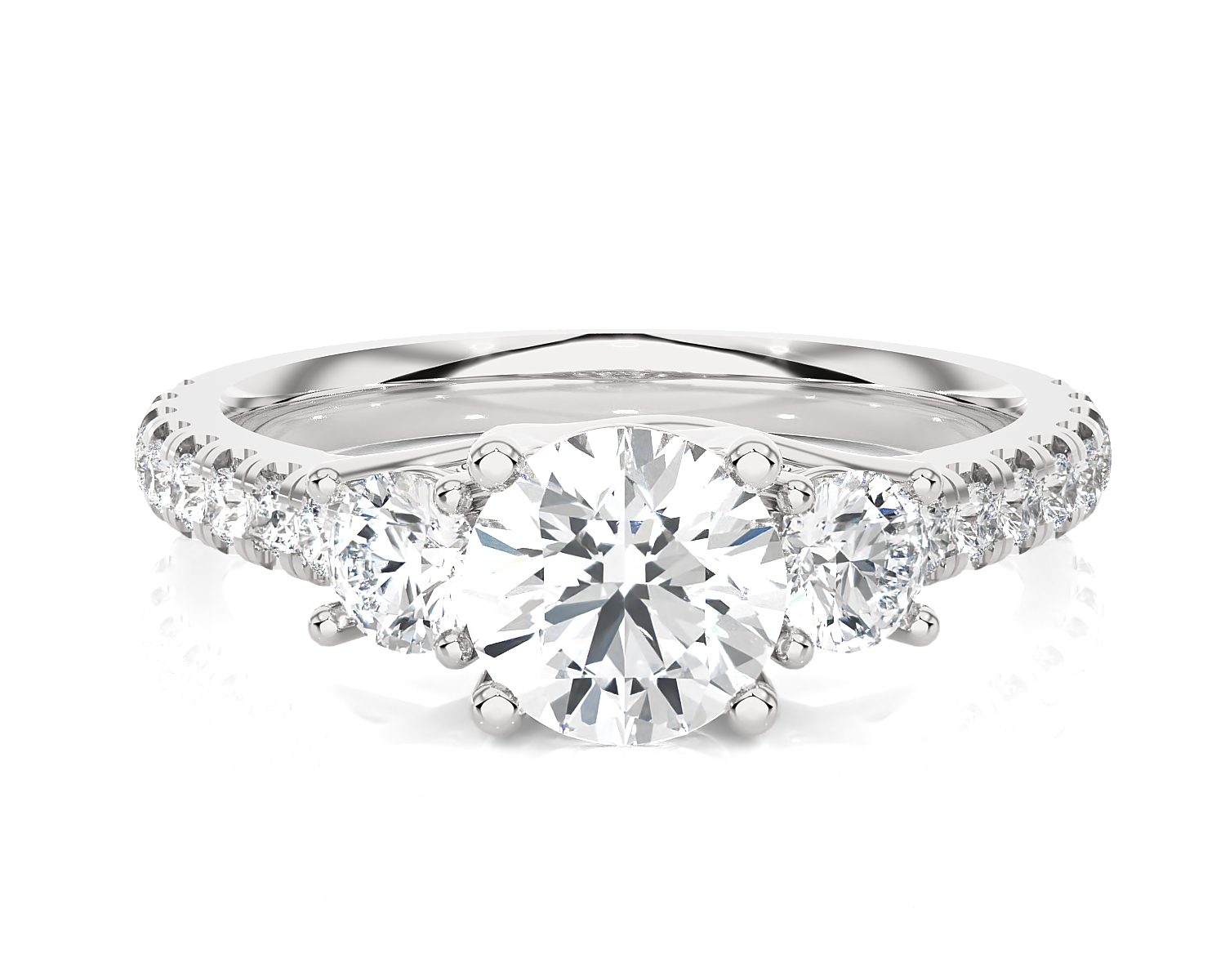 3 3/8 ctw Round Three Stone Lab Grown Diamond Ring