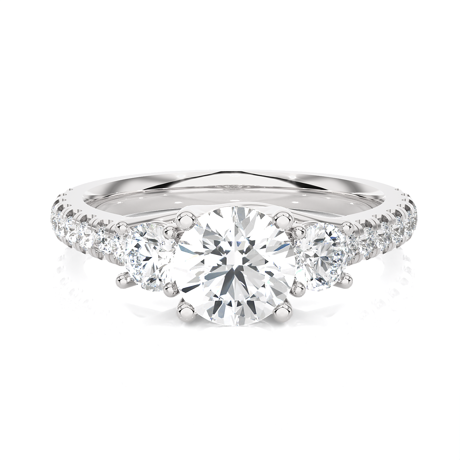 3 3/8 ctw Round Three Stone Lab Grown Diamond Ring