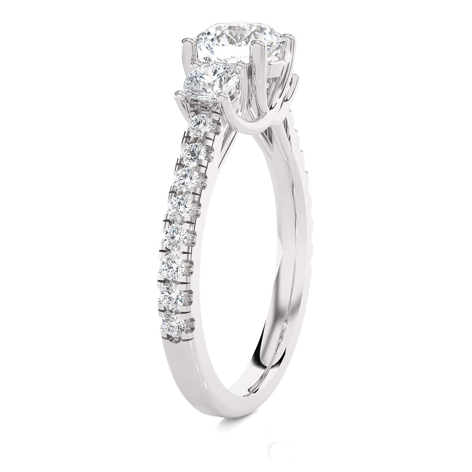 3 3/8 ctw Round Three Stone Lab Grown Diamond Ring