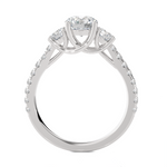 3 3/8 ctw Round Three Stone Lab Grown Diamond Ring