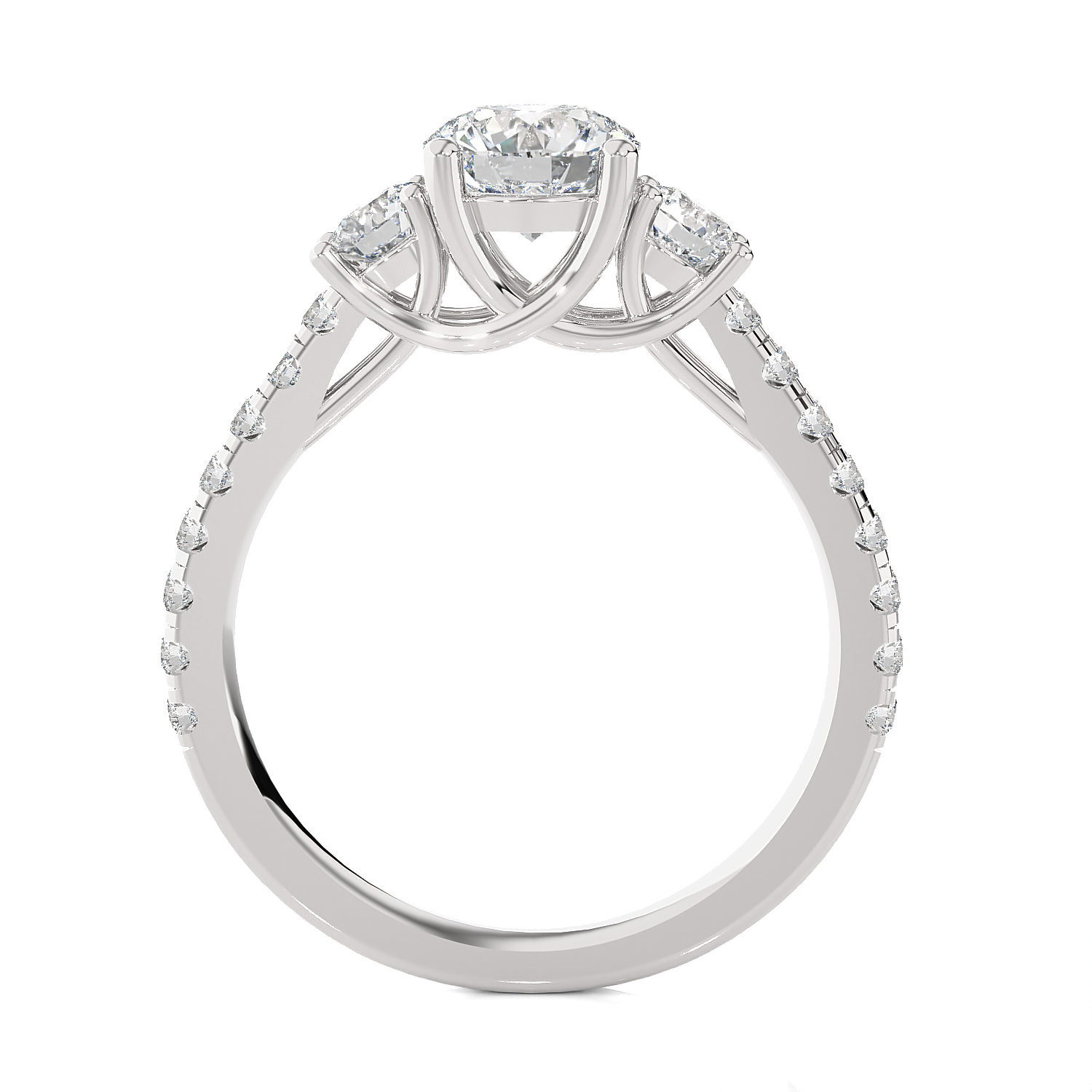 3 3/8 ctw Round Three Stone Lab Grown Diamond Ring