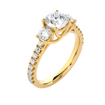 3 3/8 ctw Round Three Stone Lab Grown Diamond Ring