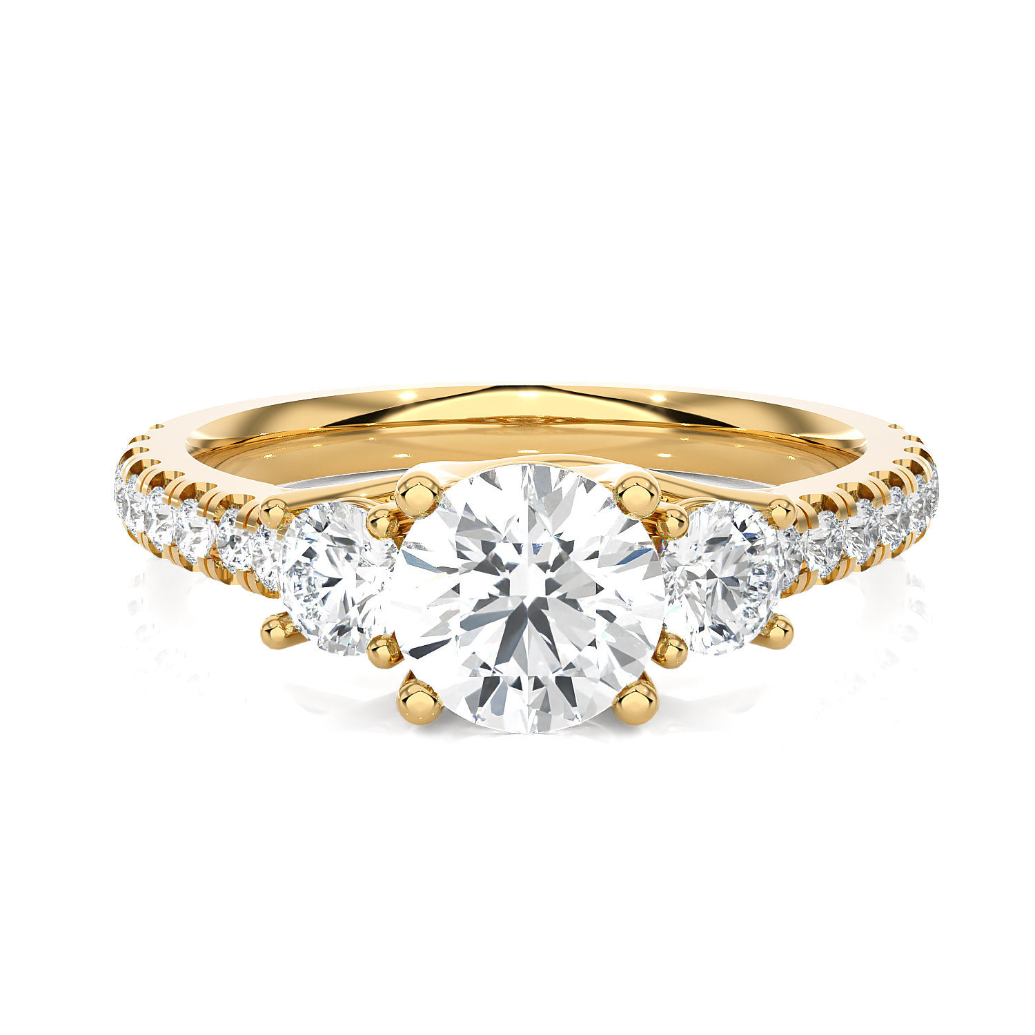 3 3/8 ctw Round Three Stone Lab Grown Diamond Ring
