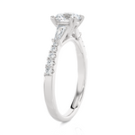 Round With Tapered Baguette Three Stone Lab Grown Diamond Ring