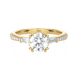 Round With Tapered Baguette Three Stone Lab Grown Diamond Ring