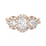 1 5/8 ctw Oval Three Stone Lab Grown Diamond Ring