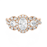 1 5/8 ctw Oval Three Stone Lab Grown Diamond Ring
