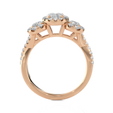 1 5/8 ctw Oval Three Stone Lab Grown Diamond Ring