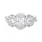 1 5/8 ctw Oval Three Stone Lab Grown Diamond Ring
