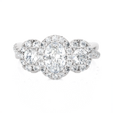 1 5/8 ctw Oval Three Stone Lab Grown Diamond Ring