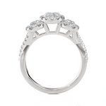 1 5/8 ctw Oval Three Stone Lab Grown Diamond Ring