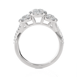 1 5/8 ctw Oval Three Stone Lab Grown Diamond Ring