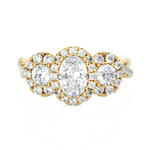 1 5/8 ctw Oval Three Stone Lab Grown Diamond Ring