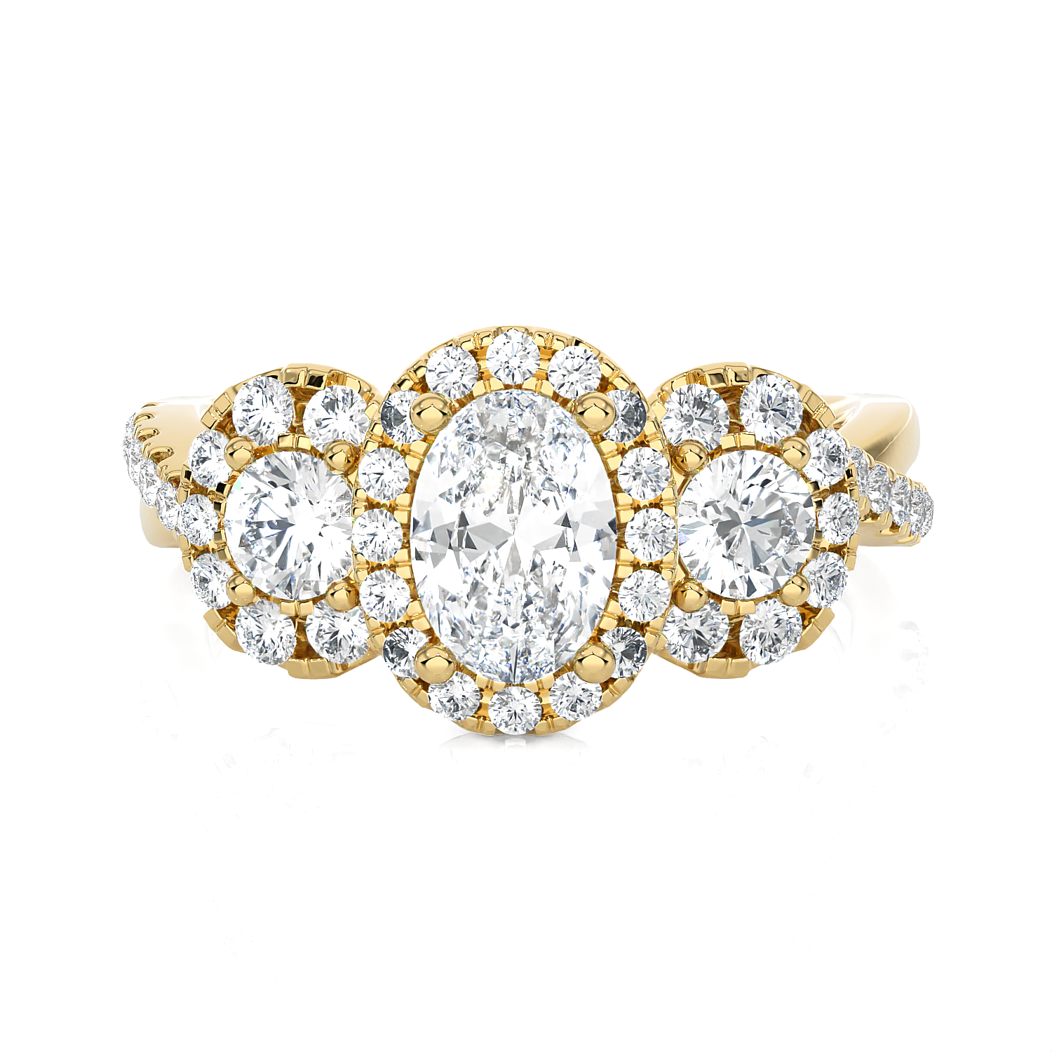 1 5/8 ctw Oval Three Stone Lab Grown Diamond Ring