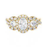 1 5/8 ctw Oval Three Stone Lab Grown Diamond Ring