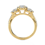1 5/8 ctw Oval Three Stone Lab Grown Diamond Ring