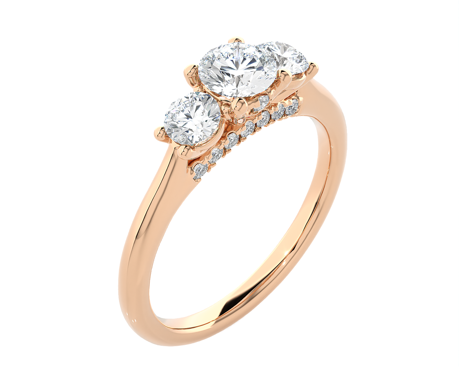1 ctw Round Three Stone Lab Grown Diamond Ring
