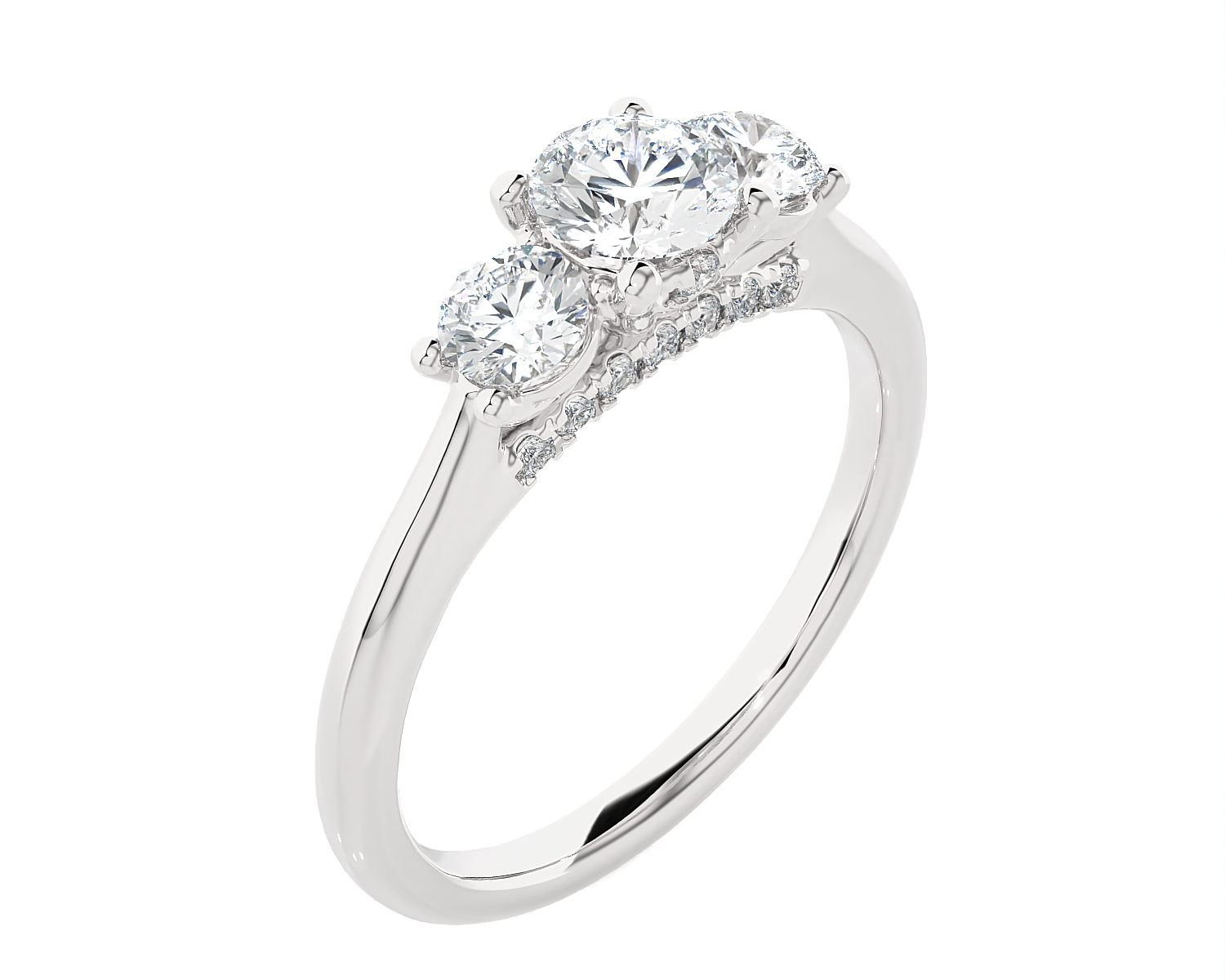 1 ctw Round Three Stone Lab Grown Diamond Ring