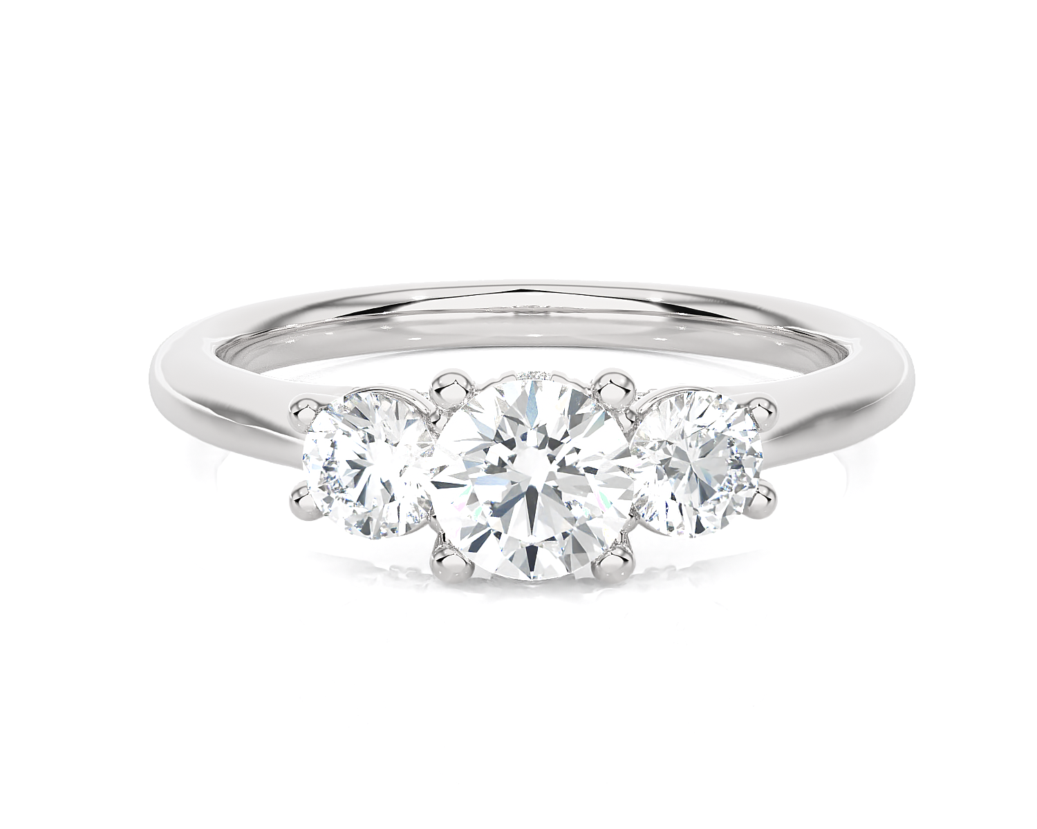 1 ctw Round Three Stone Lab Grown Diamond Ring