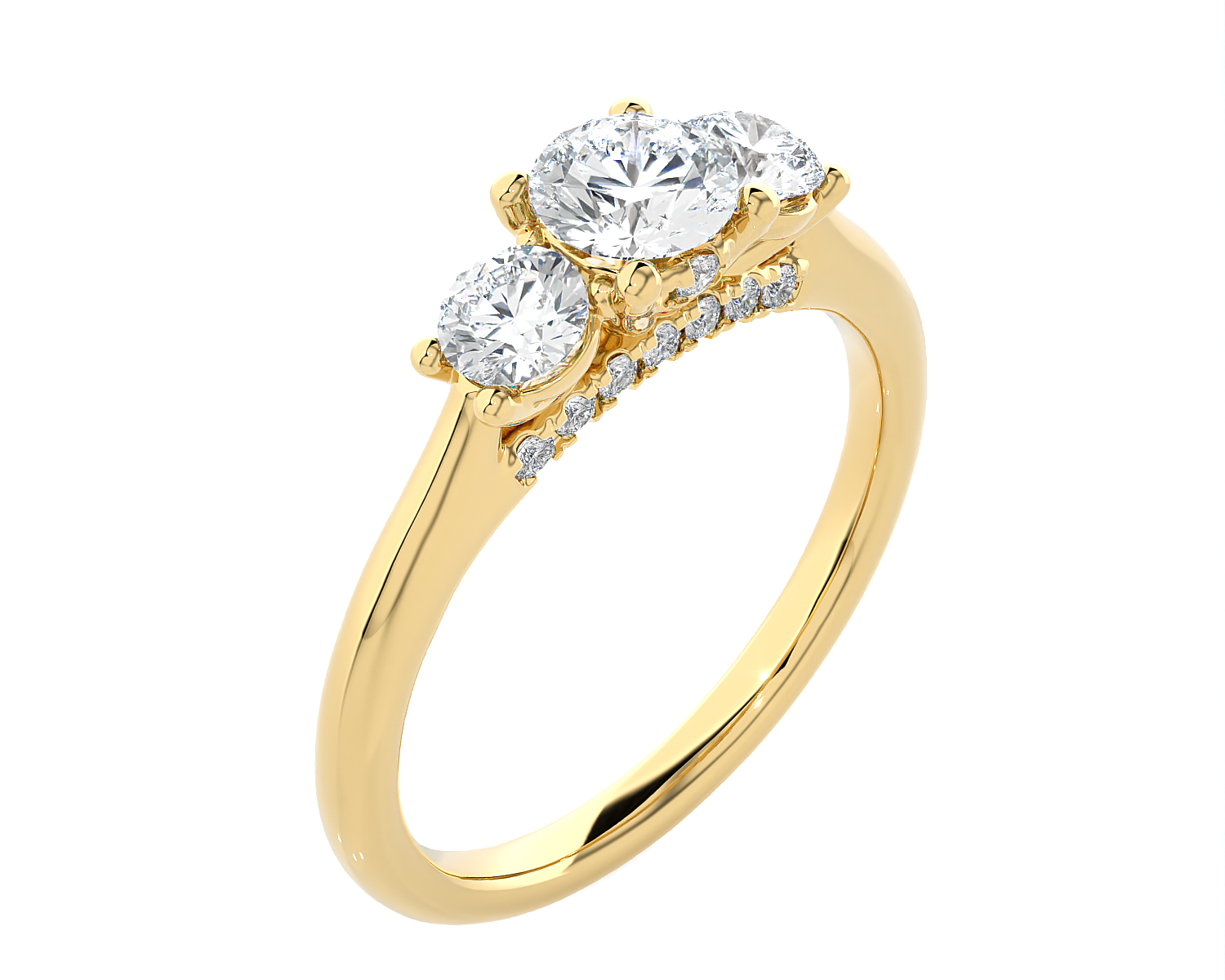 1 ctw Round Three Stone Lab Grown Diamond Ring