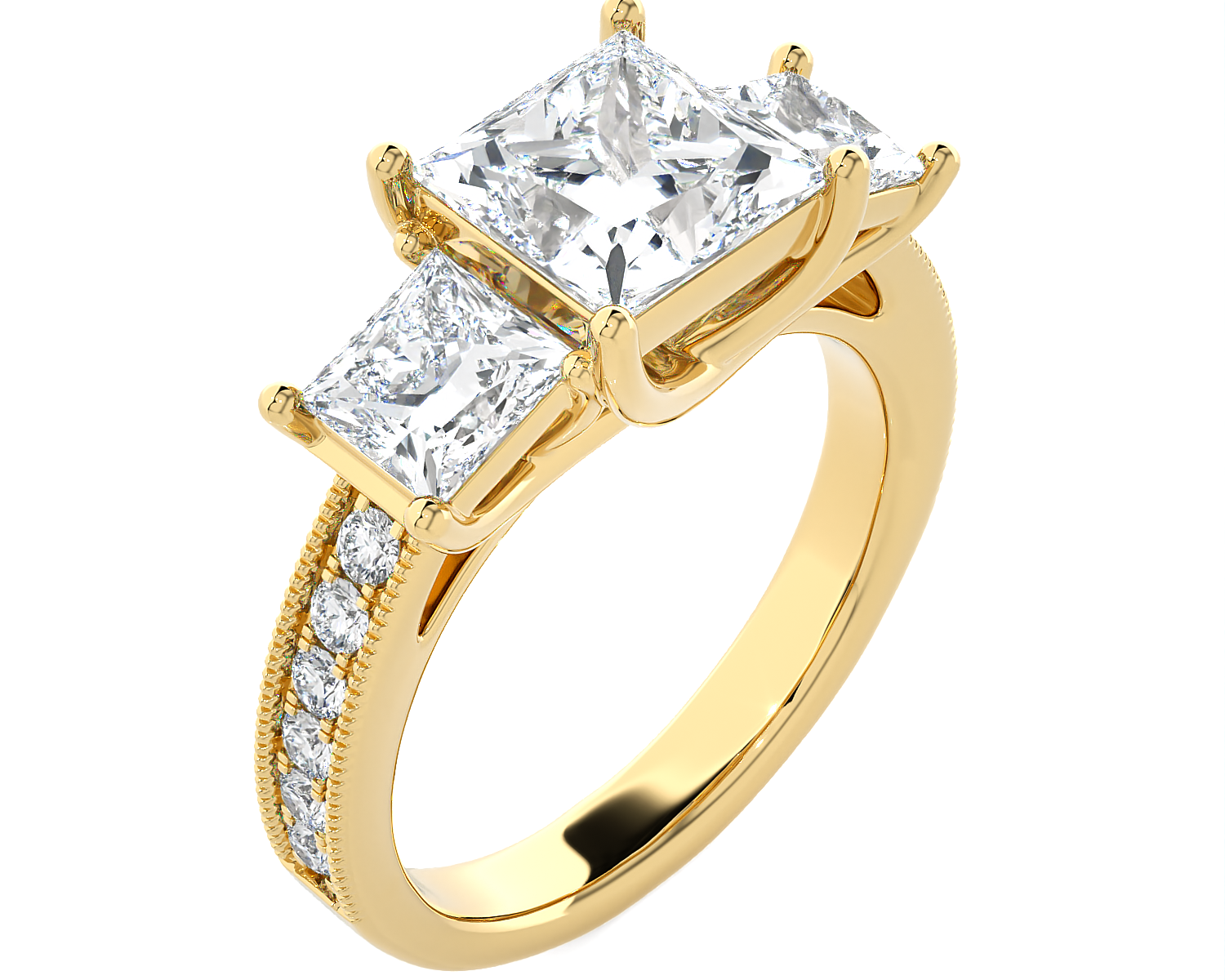 3 1/3 ctw Princess-Cut Three Stone Lab Grown Diamond Ring