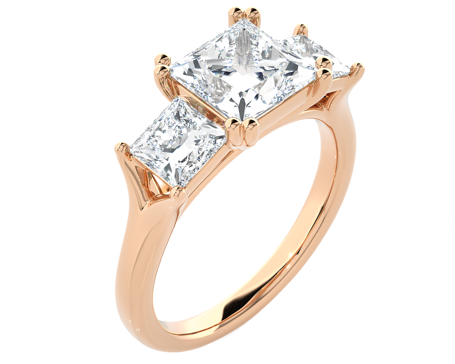 3 ctw Princess-Cut Three Stone Lab Grown Diamond Ring