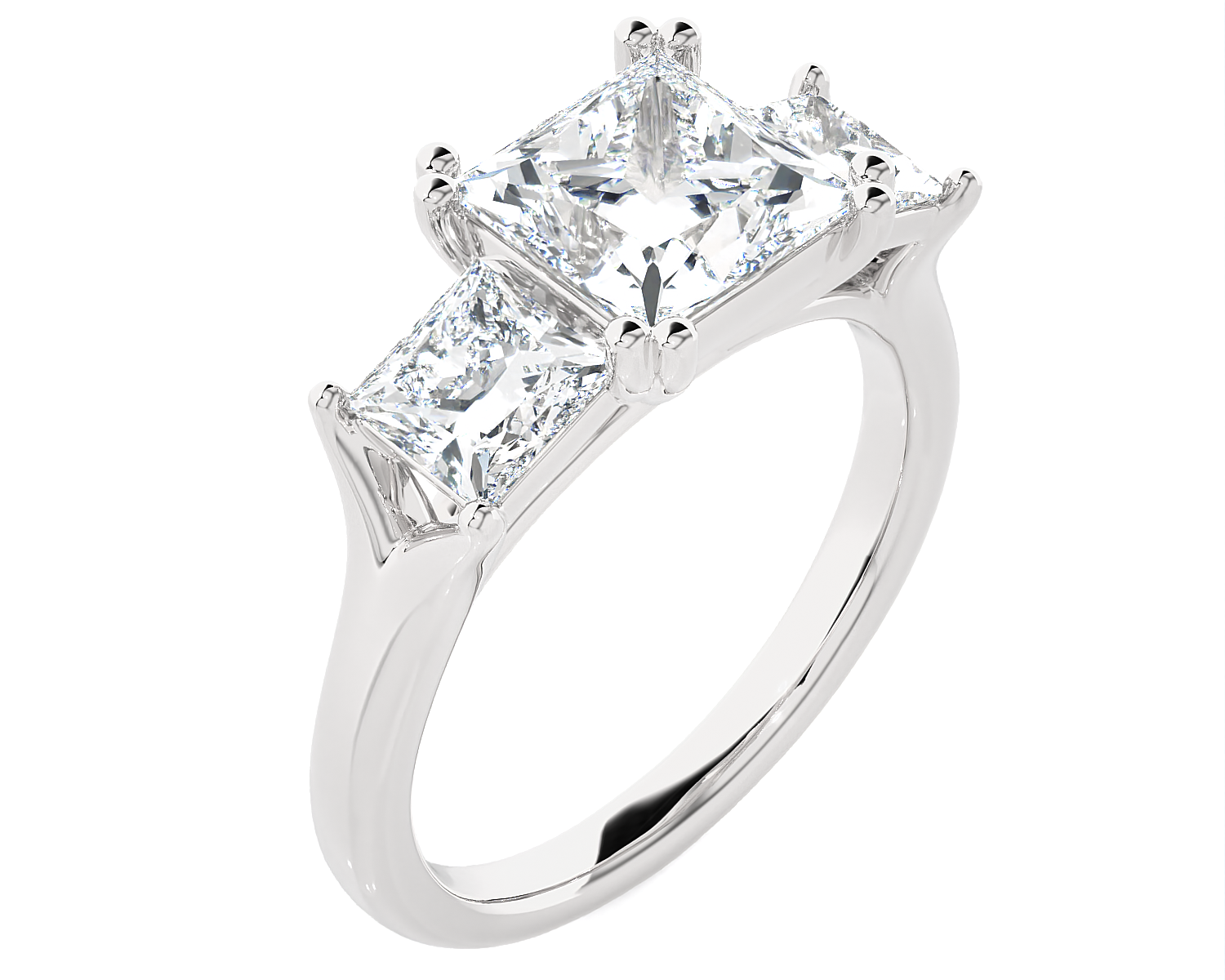 3 ctw Princess-Cut Three Stone Lab Grown Diamond Ring