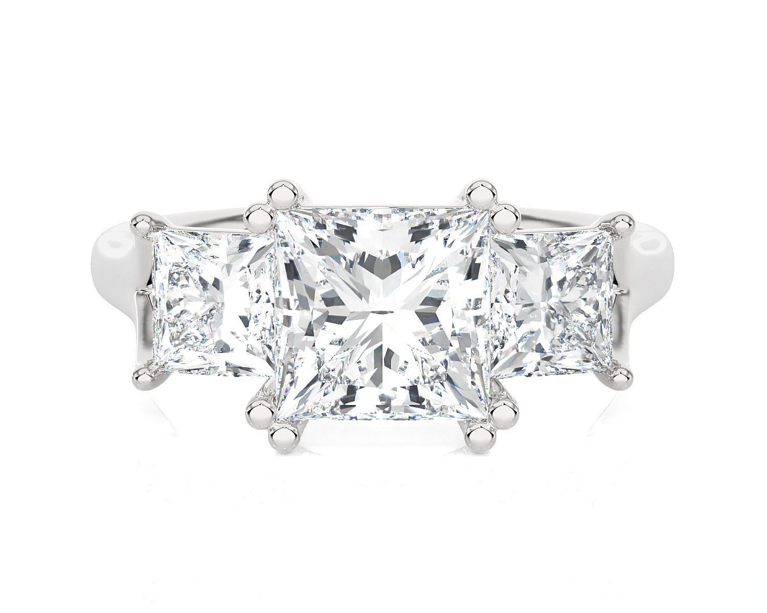 3 ctw Princess-Cut Three Stone Lab Grown Diamond Ring