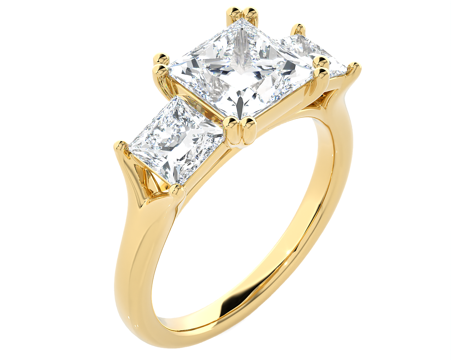 3 ctw Princess-Cut Three Stone Lab Grown Diamond Ring