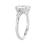 2 ctw Emerald-Cut with Tapered Baguette Three Stone Lab Grown Diamond Ring