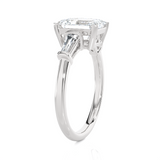 2 ctw Emerald-Cut with Tapered Baguette Three Stone Lab Grown Diamond Ring