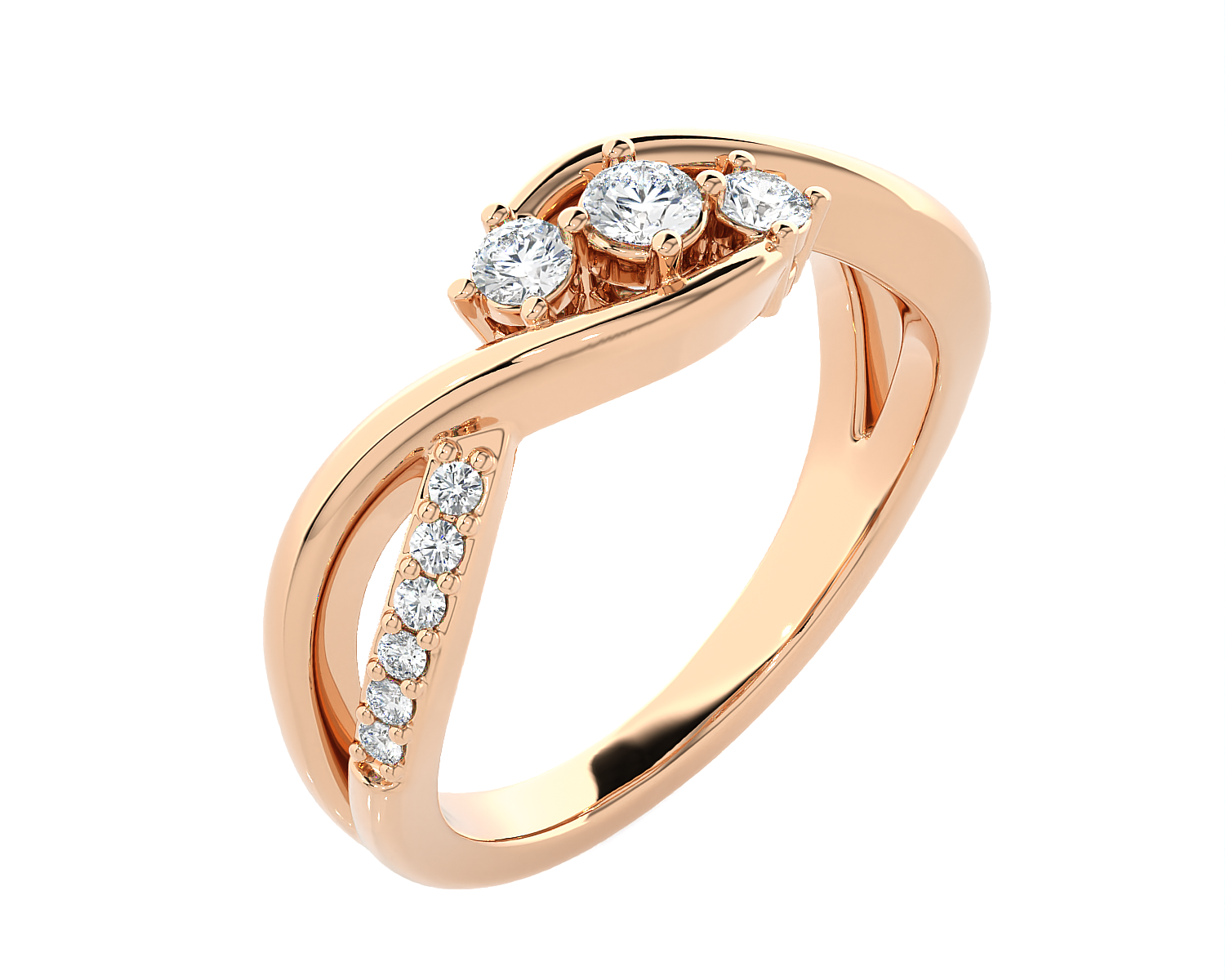 1/3 ctw Round Three Stone Lab Grown Diamond Ring