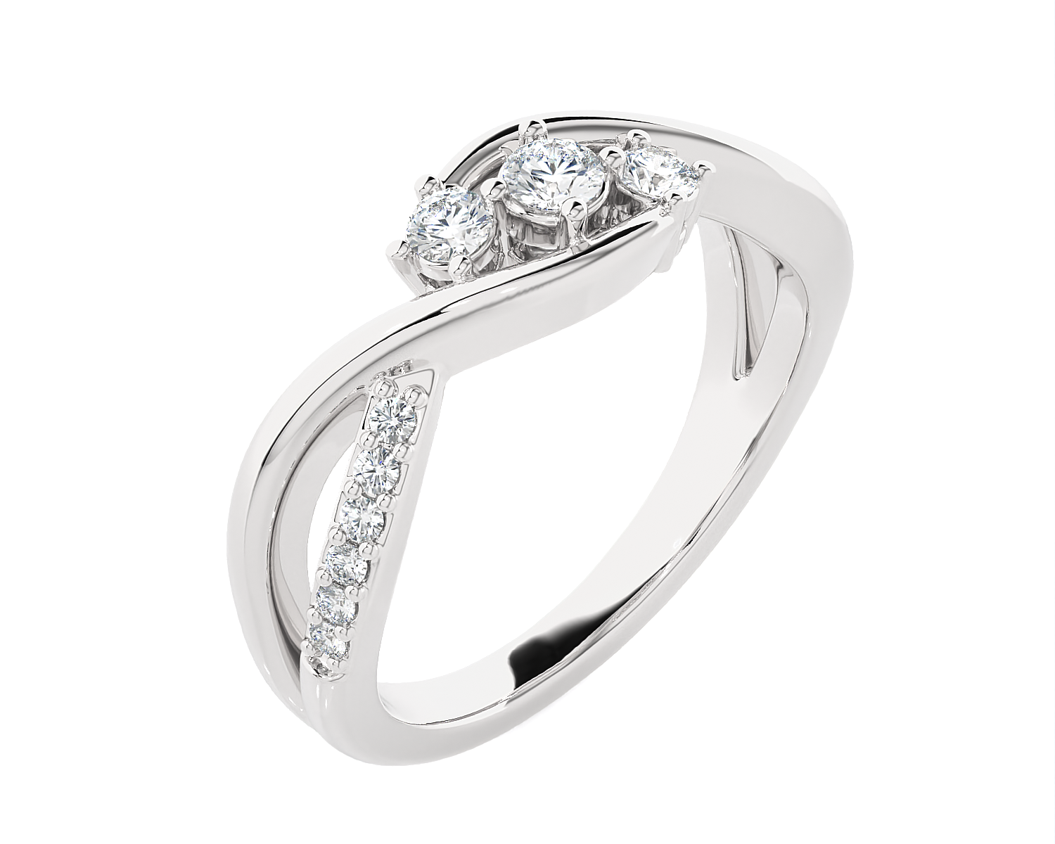 1/3 ctw Round Three Stone Lab Grown Diamond Ring