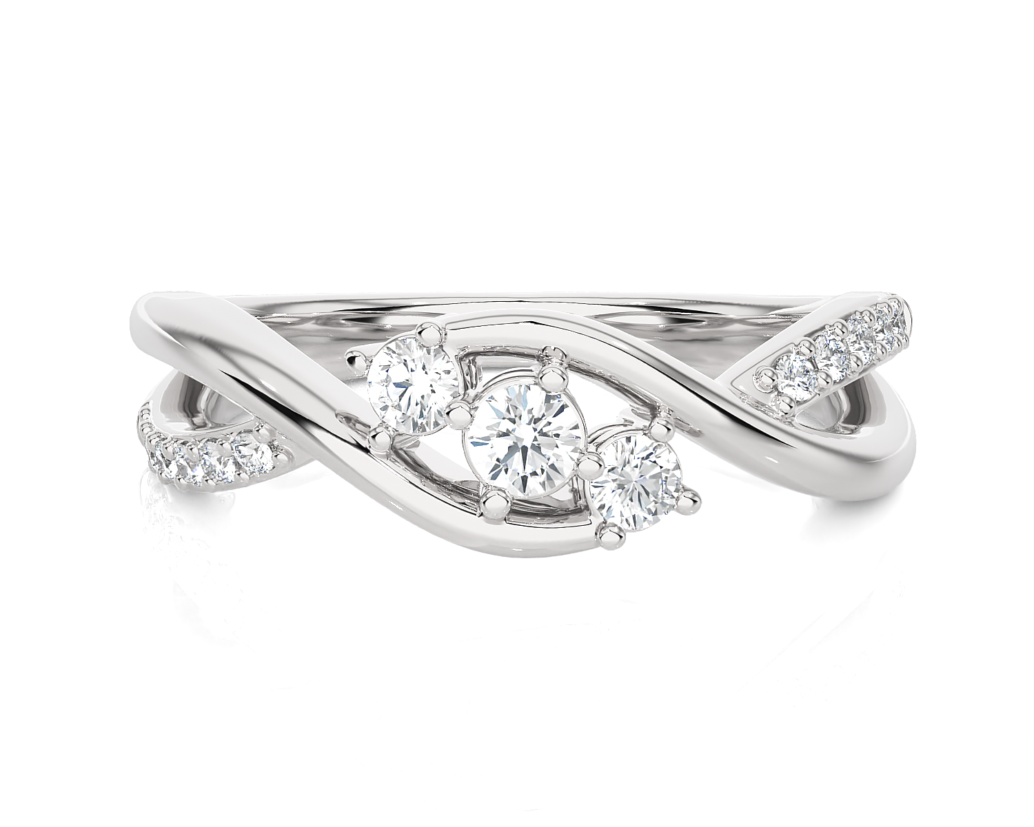 1/3 ctw Round Three Stone Lab Grown Diamond Ring