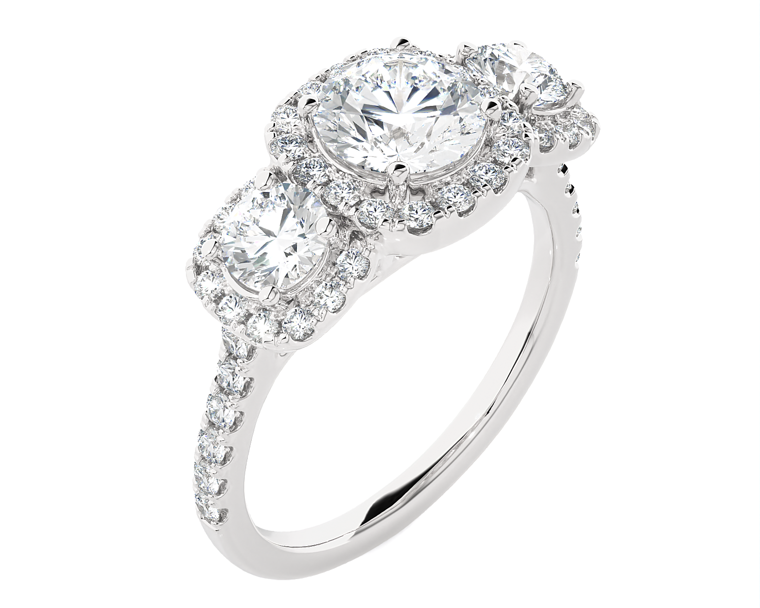 2 ctw Round Three Stone Lab Grown Diamond Ring
