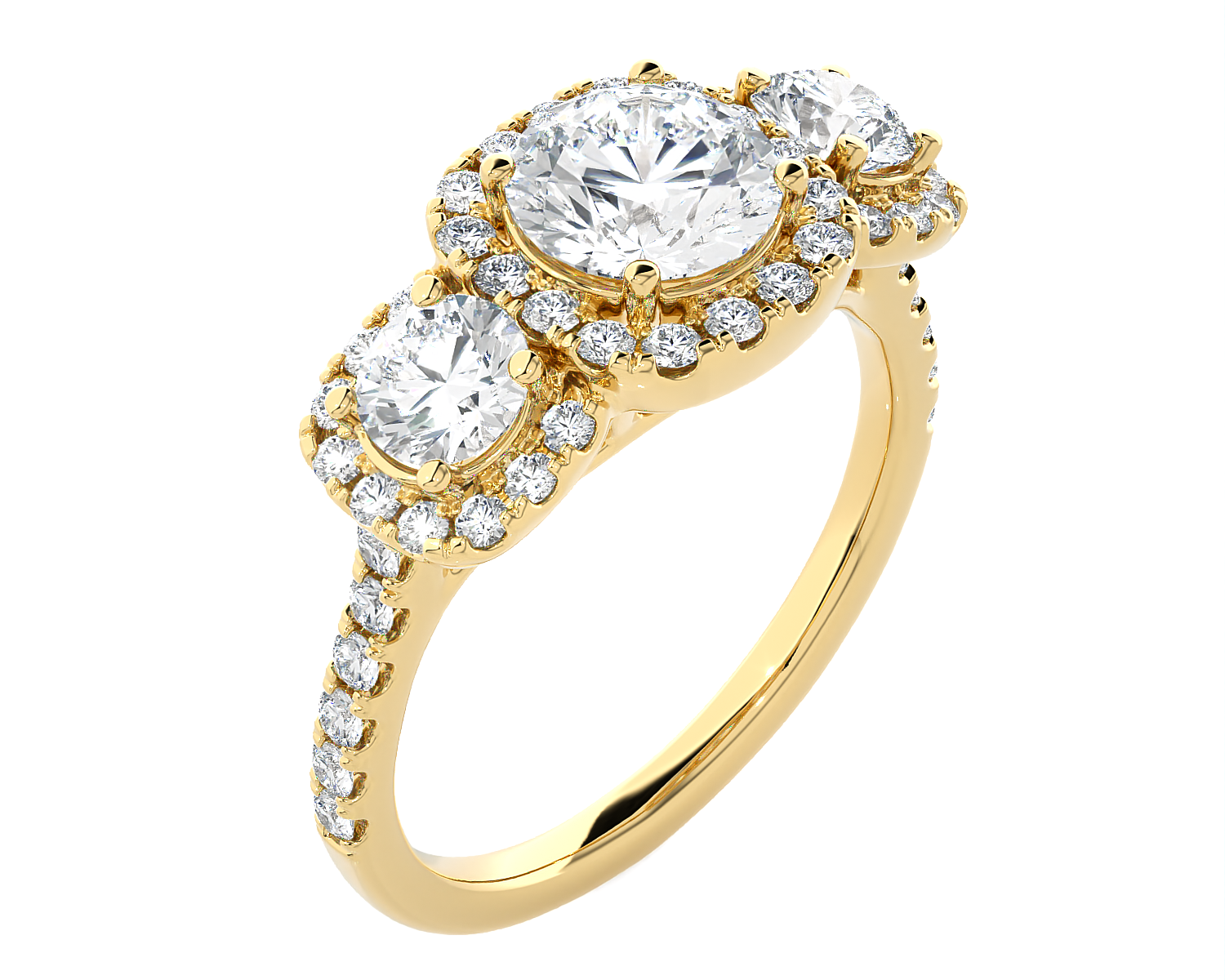 2 ctw Round Three Stone Lab Grown Diamond Ring