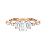 Emerald-Cut Three Stone Lab Grown Diamond Ring