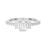Emerald-Cut Three Stone Lab Grown Diamond Ring