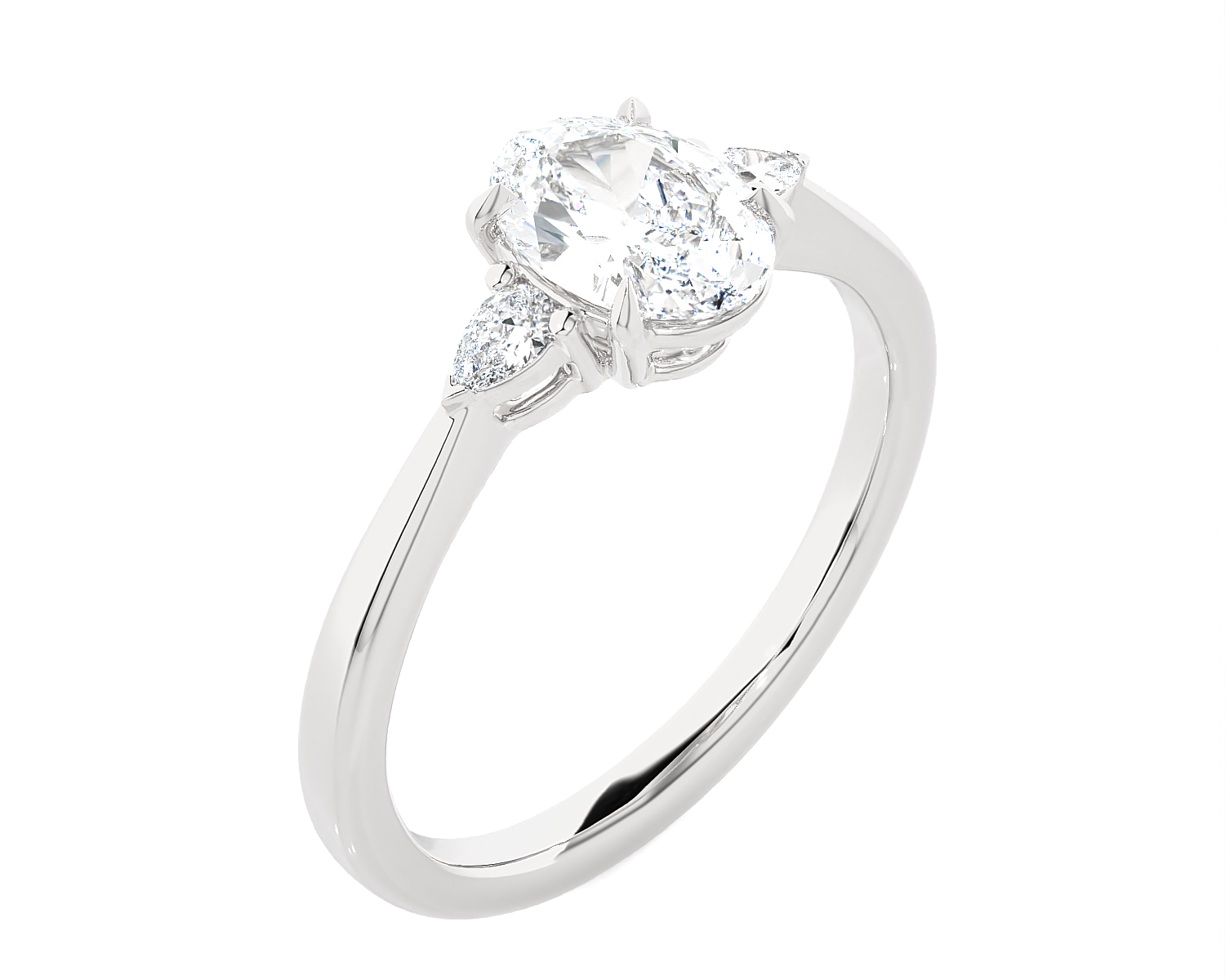 1 1/4 ctw Oval Three Stone Lab Grown Diamond Ring