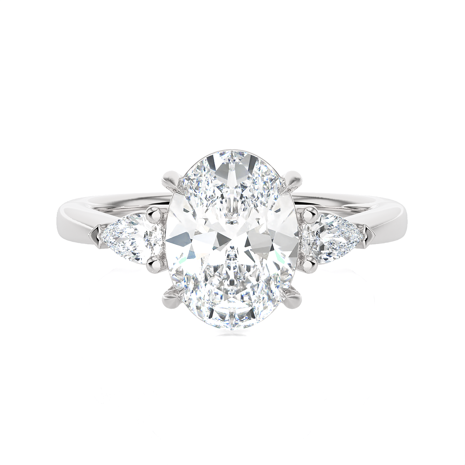 2 3/8 ctw Oval Three Stone Lab Grown Diamond Ring