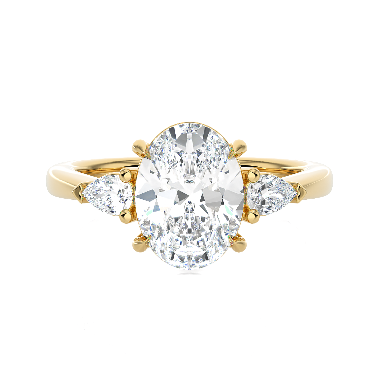 2 3/8 ctw Oval Three Stone Lab Grown Diamond Ring
